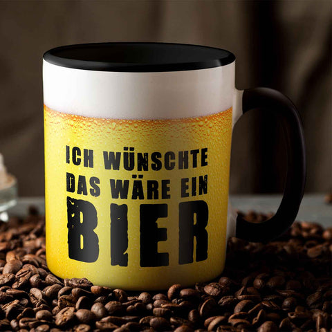 Bedruckte Tasse Ich wünschte das wäre ein Bier