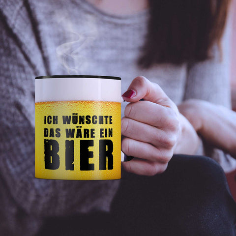 Bedruckte Tasse Ich wünschte das wäre ein Bier