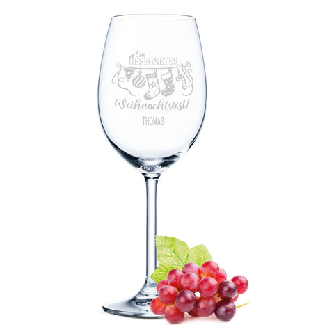 Leonardo Weinglas mit Gravur - "Ein gesegnetes Weihnachtsfest"