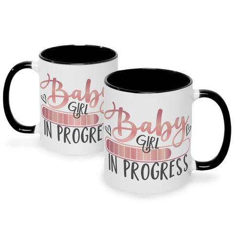 Bedruckte Tasse mit Spruch Baby in Progress