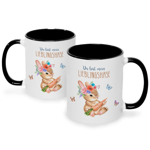 Bedruckte Tasse mit Spruch Lieblingshase