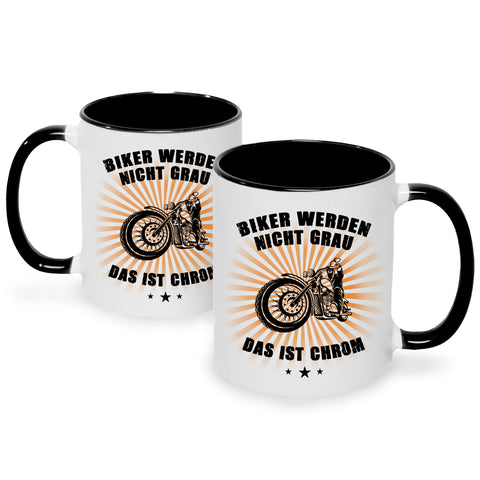 Bedruckte Tasse mit Spruch Biker werden nicht grau