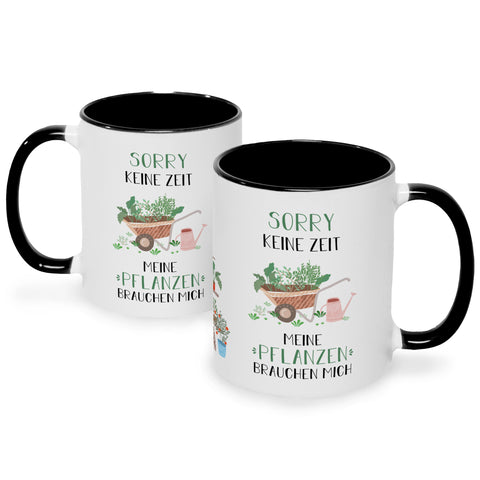 Bedruckte Tasse mit Spruch Meine Pflanzen brauchen mich