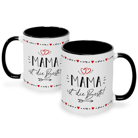 Bedruckte Tasse mit Spruch Mama ist die Beste!