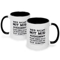 Bedruckte Tasse mit Spruch Wer nicht mit mir auskommt