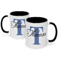 Bedruckte Tasse mit Initialen und Namen