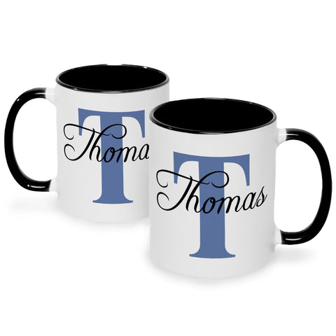 Bedruckte Tasse mit Initialen und Namen