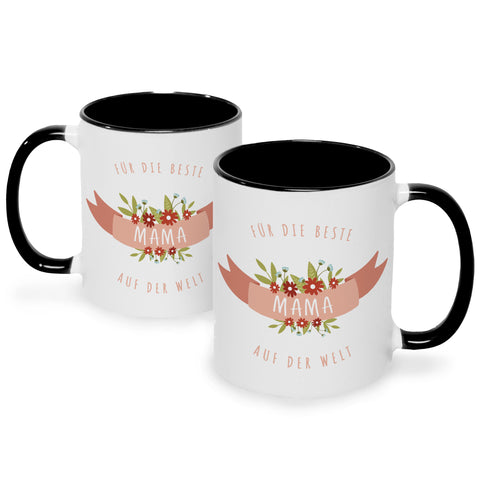 Bedruckte Tasse mit Spruch Für die beste Mama