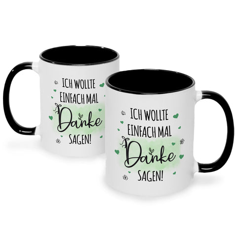 Bedruckte Tasse mit Spruch Wollte einfach mal danke sagen