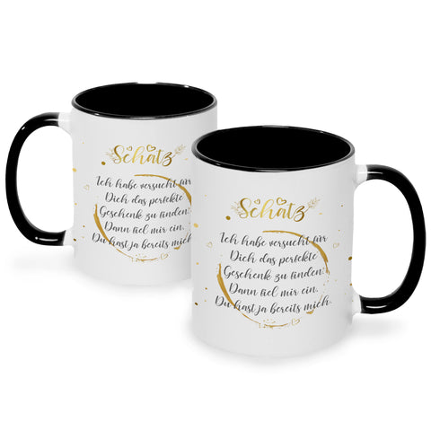 Bedruckte Tasse Schatz Ich habe versucht