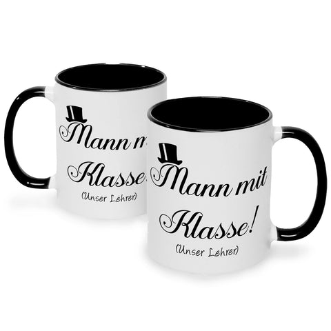 Bedruckte Tasse mit Spruch Mann mit Klasse