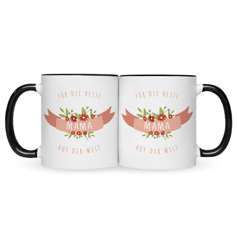 Bedruckte Tasse mit Spruch Für die beste Mama