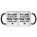 Bedruckte Tasse mit Spruch Ich liebe es wenn mich meine Frau zocken lässt