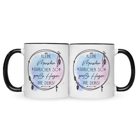 Bedruckte Tasse mit Spruch Große Herzen wie Deins
