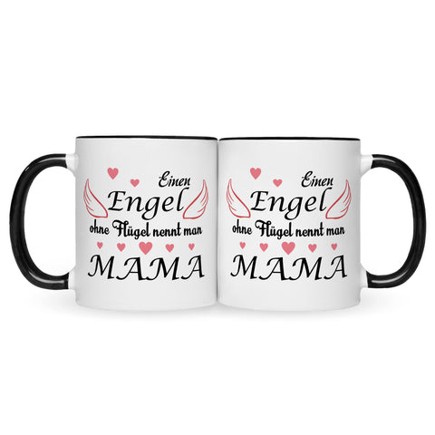 Bedruckte Tasse mit Spruch Engel ohne Flügel