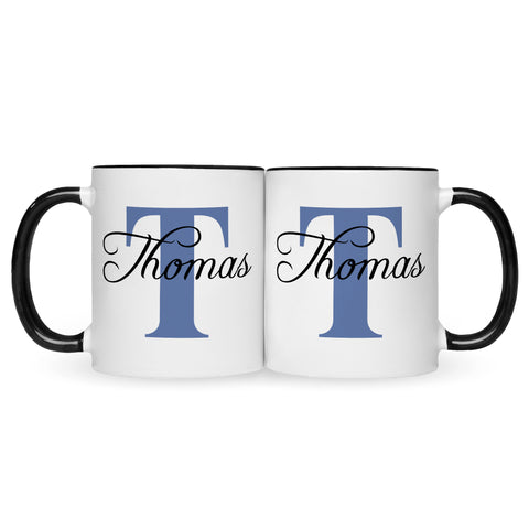 Bedruckte Tasse mit Initialen und Namen