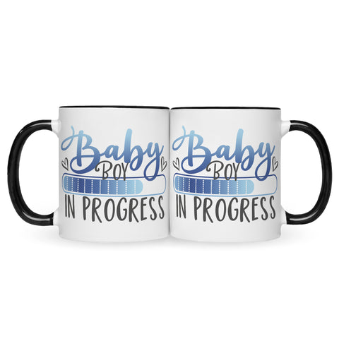 Bedruckte Tasse mit Spruch Baby in Progress
