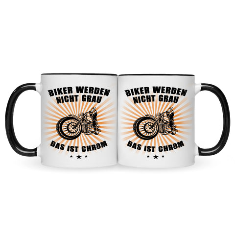 Bedruckte Tasse mit Spruch Biker werden nicht grau