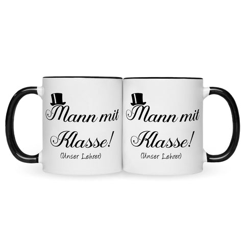 Bedruckte Tasse mit Spruch Mann mit Klasse