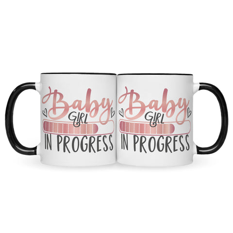 Bedruckte Tasse mit Spruch Baby in Progress