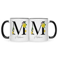 Bedruckte Tasse mit Personalisierung von Namen & Anfangsbuchstaben im Floral Design