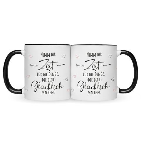 Bedruckte Tasse mit Spruch Nimm dir Zeit