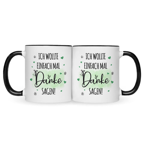Bedruckte Tasse mit Spruch Wollte einfach mal danke sagen