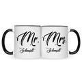 Bedruckte Tassen mit Spruch - Mr & Mrs mit Namen