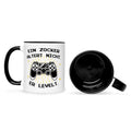 Bedruckte Tasse mit Spruch - Ein Zocker altert nicht er levelt