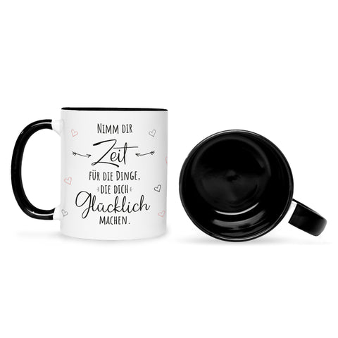 Bedruckte Tasse mit Spruch Nimm dir Zeit