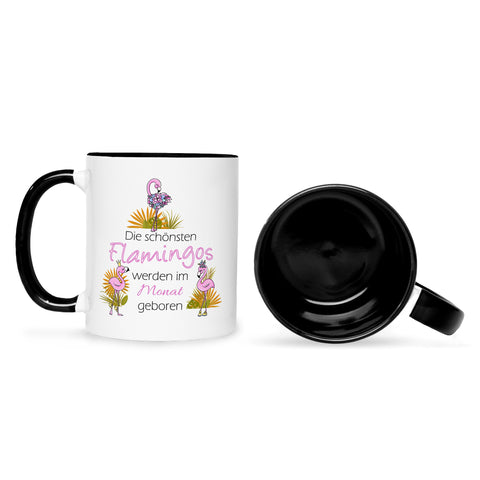 Bedruckte Tasse mit Spruch Die schönsten Flamingos