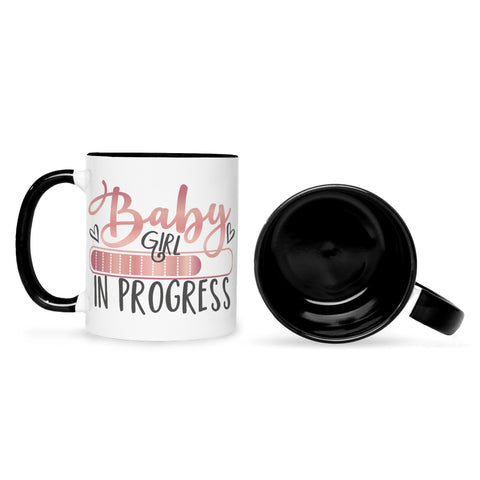 Bedruckte Tasse mit Spruch Baby in Progress