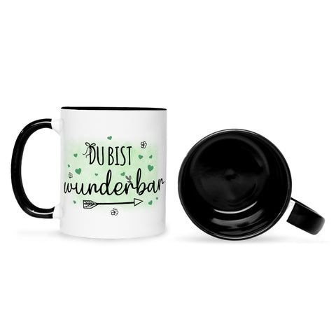 Bedruckte Tasse mit Spruch Du bist wunderbar