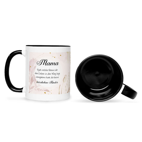 Bedruckte Tasse mit Spruch Mama wenigstens hast du keine hässlichen Kinder