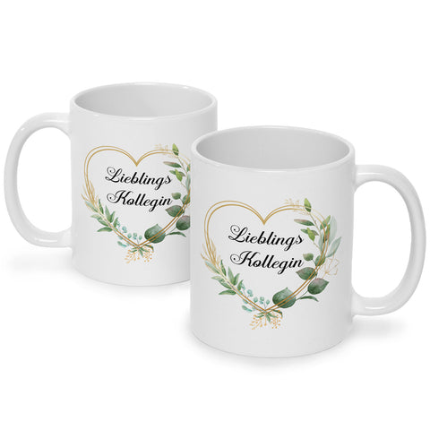 Bedruckte Tasse mit Spruch Lieblingskollegin