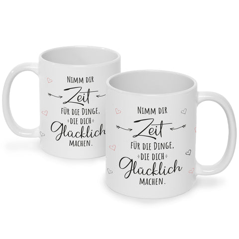 Bedruckte Tasse mit Spruch Nimm dir Zeit