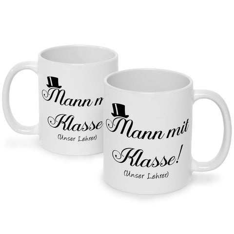 Bedruckte Tasse mit Spruch Mann mit Klasse