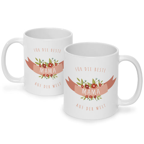 Bedruckte Tasse mit Spruch Für die beste Mama