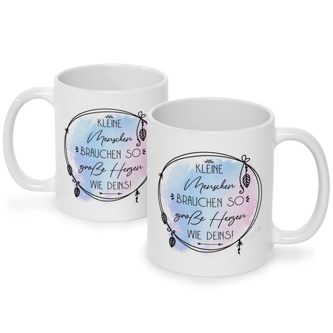 Bedruckte Tasse mit Spruch Große Herzen wie Deins