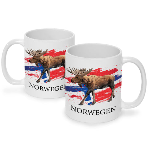 Bedruckte Tasse mit Motiv Norwegen