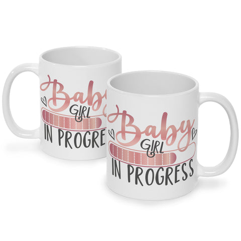 Bedruckte Tasse mit Spruch Baby in Progress