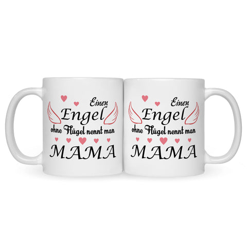 Bedruckte Tasse mit Spruch Engel ohne Flügel
