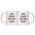Bedruckte Tasse mit Spruch Wird scheiße ohne dich
