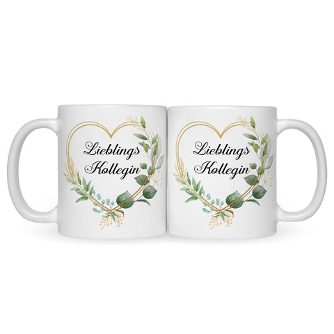 Bedruckte Tasse mit Spruch Lieblingskollegin