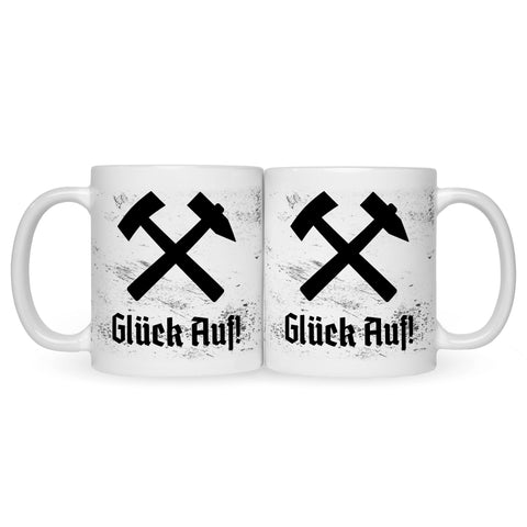 Bedruckte Tasse mit Spruch Glück Auf!