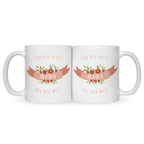 Bedruckte Tasse mit Spruch Für die beste Mama