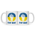 Bedruckte Tasse mit Spruch Stop War Ukraine