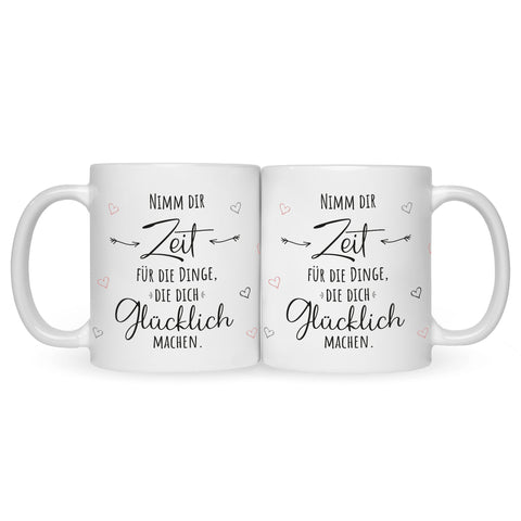 Bedruckte Tasse mit Spruch Nimm dir Zeit