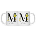 Bedruckte Tasse mit Personalisierung von Namen & Anfangsbuchstaben im Floral Design
