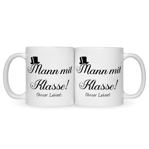 Bedruckte Tasse mit Spruch Mann mit Klasse